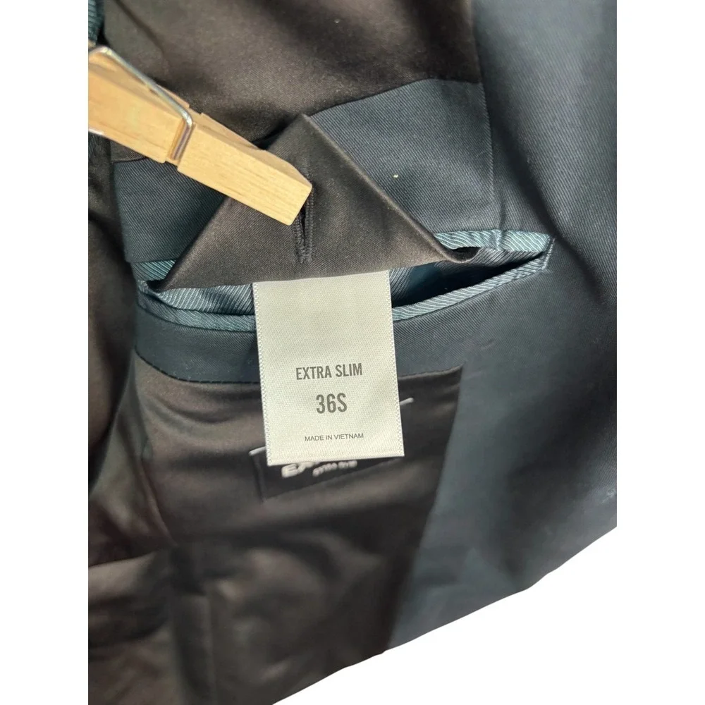 Express 36S 30x30 Navy Blue 2pc Pant Suit Stretch Cotton Unlined Extra Slim Mens